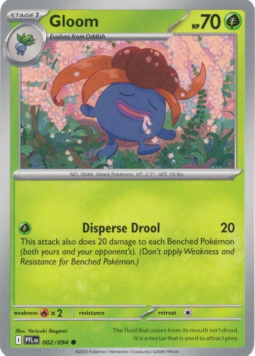 Gloom Phantasmal Flames 002/094 Regular Common 2025 Pokemon TCG Near Mint