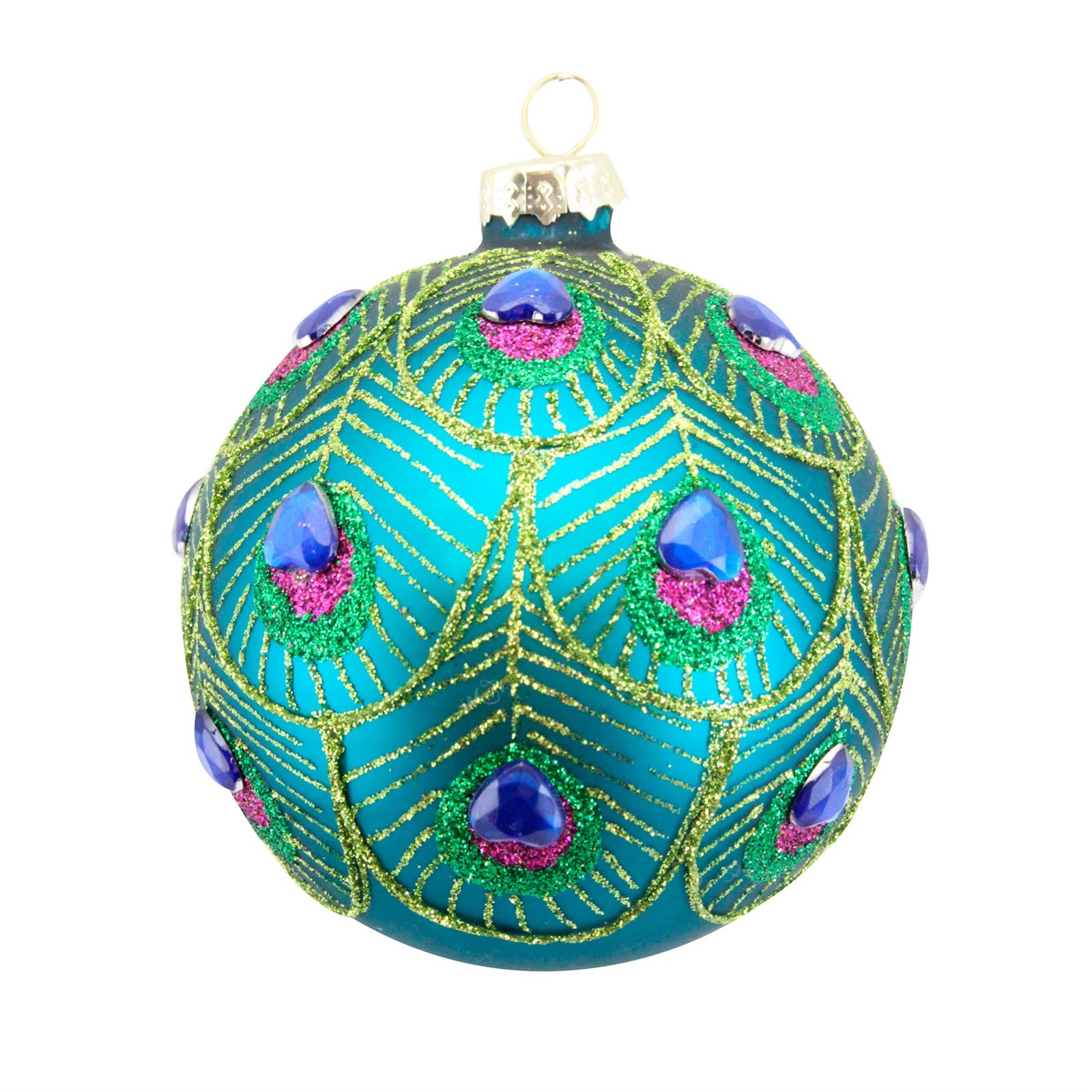 Gisela Graham Peacock Christmas Tree Bauble With Gold Hanging Twine Novelty