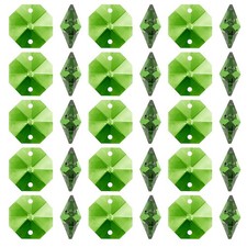 K9 Crystal Octagon Beads 2 Holes 100 Pack 14mm Chandelier Prisms Green