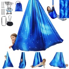 Sensory Swing for Kids Indoor  Outdoor Double Layer Therapy Cuddle Hammock C...