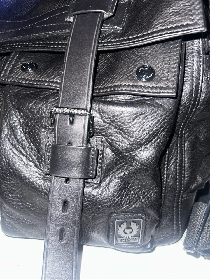 BELSTAFF MESSENGER COLONIAL BAG LEATHER BLACK OUT OF STOCK - Image 3 of 4