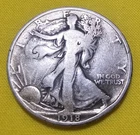 🚚⚡️SHIP🔥👀🔥1918-S 50C Walking Liberty Half Dollar G To VG Condition Rim Ding