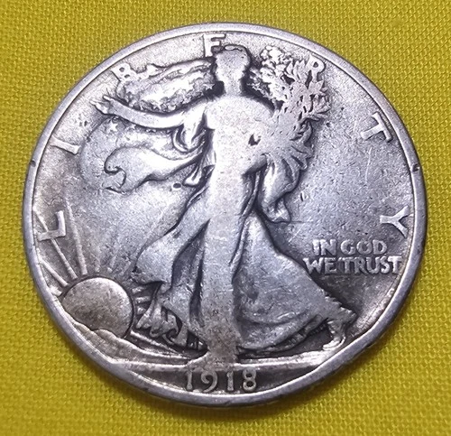 🚚⚡️SHIP🔥👀🔥1918-S 50C Walking Liberty Half Dollar G To VG Condition Rim Ding