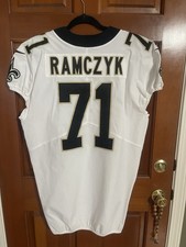 New Orleans Saints #71 (100 Year  Patch) Ryan Ramczyk Game Wore Jersey (Size 48)