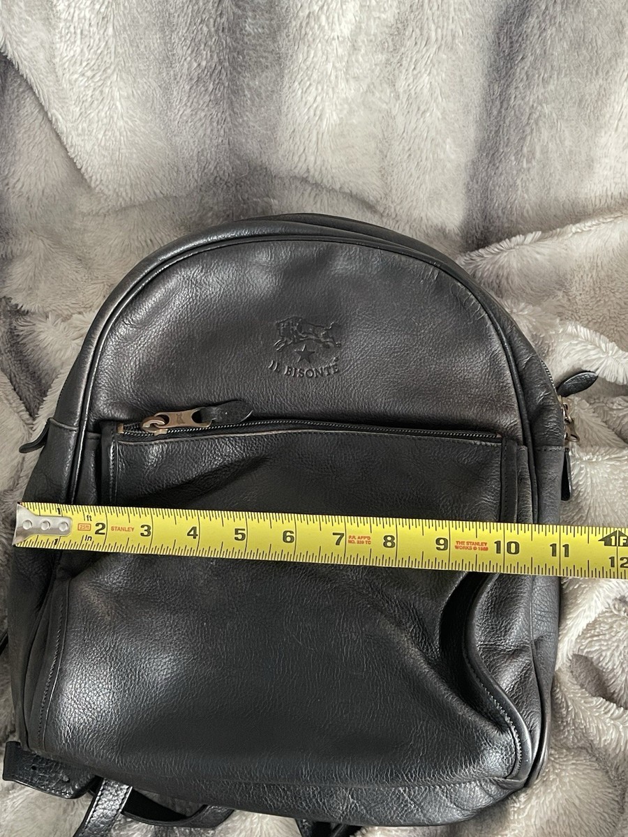 Vintage IL Bisonte Black Leather Mini Backpack Made in Italy Genuine Leather IL BISONTE Leather Backpack Mini Black Vintage | eBay main image 4