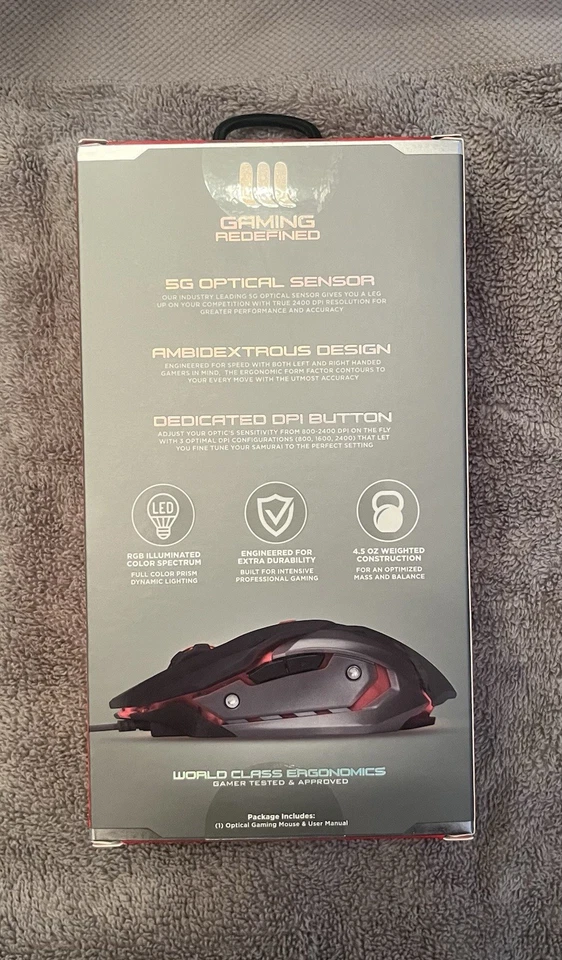 Lifeworks Samurai Optical Gaming Mouse Multi Color LW-BL-GM1000B NEW & SEALED!!! - Image 2 of 4