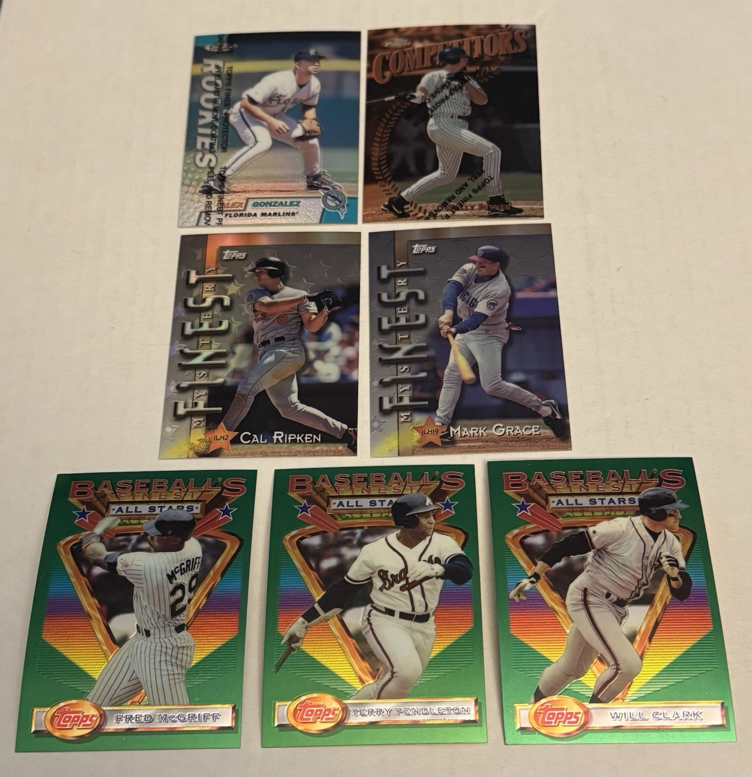 Topps Finest Mystery SP Insert Refractor Lot Cal Ripken Will Clark Fred McGriff
