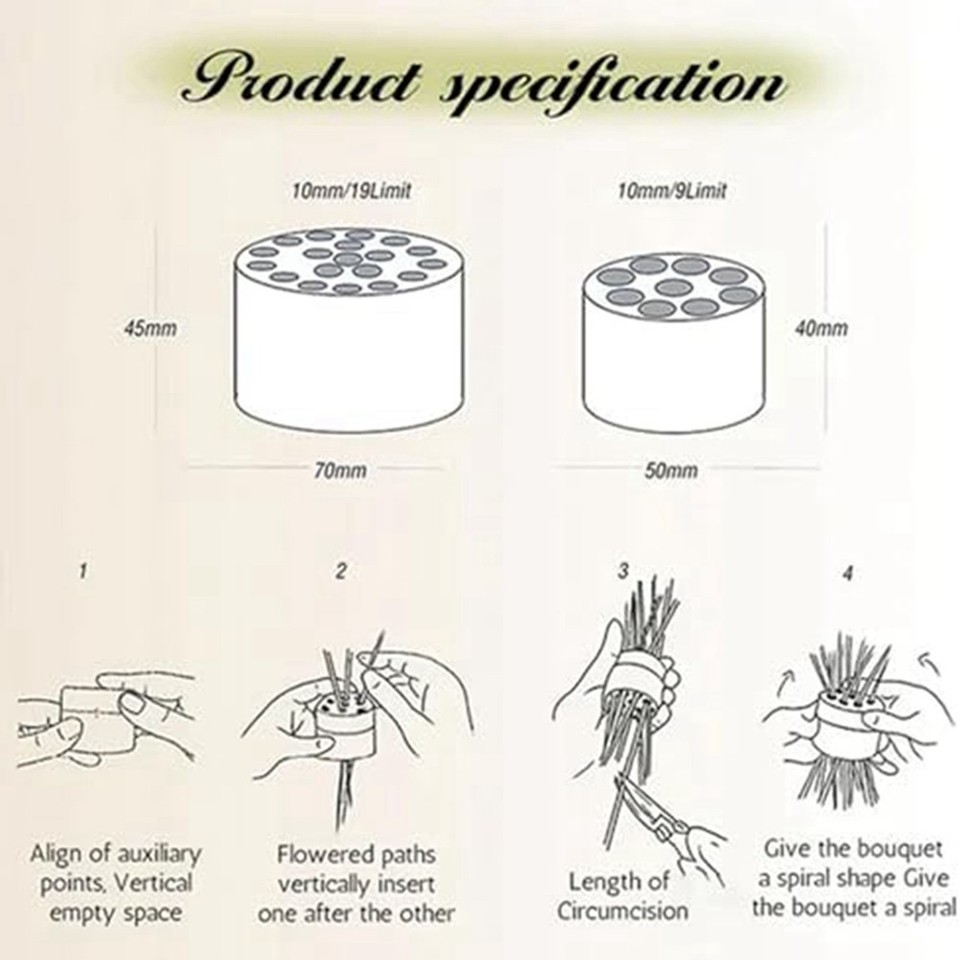 Quixotical Support De Tige En Spirale Ikebana, Réutilisables