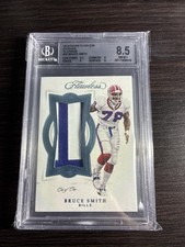 2018-19 Panini Flawless Football Bruce Smith Platinum Patch 1/1 Card BGS 8.5