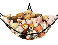 Stuffed Animal Storage Hammock Net Corner - Large Toy 1 Pack, Black