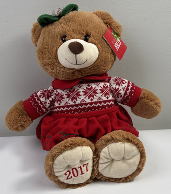 Hug Fun Teddy Bear Plush Christmas Holiday 2017 Red Green Stuffed Animal 20''