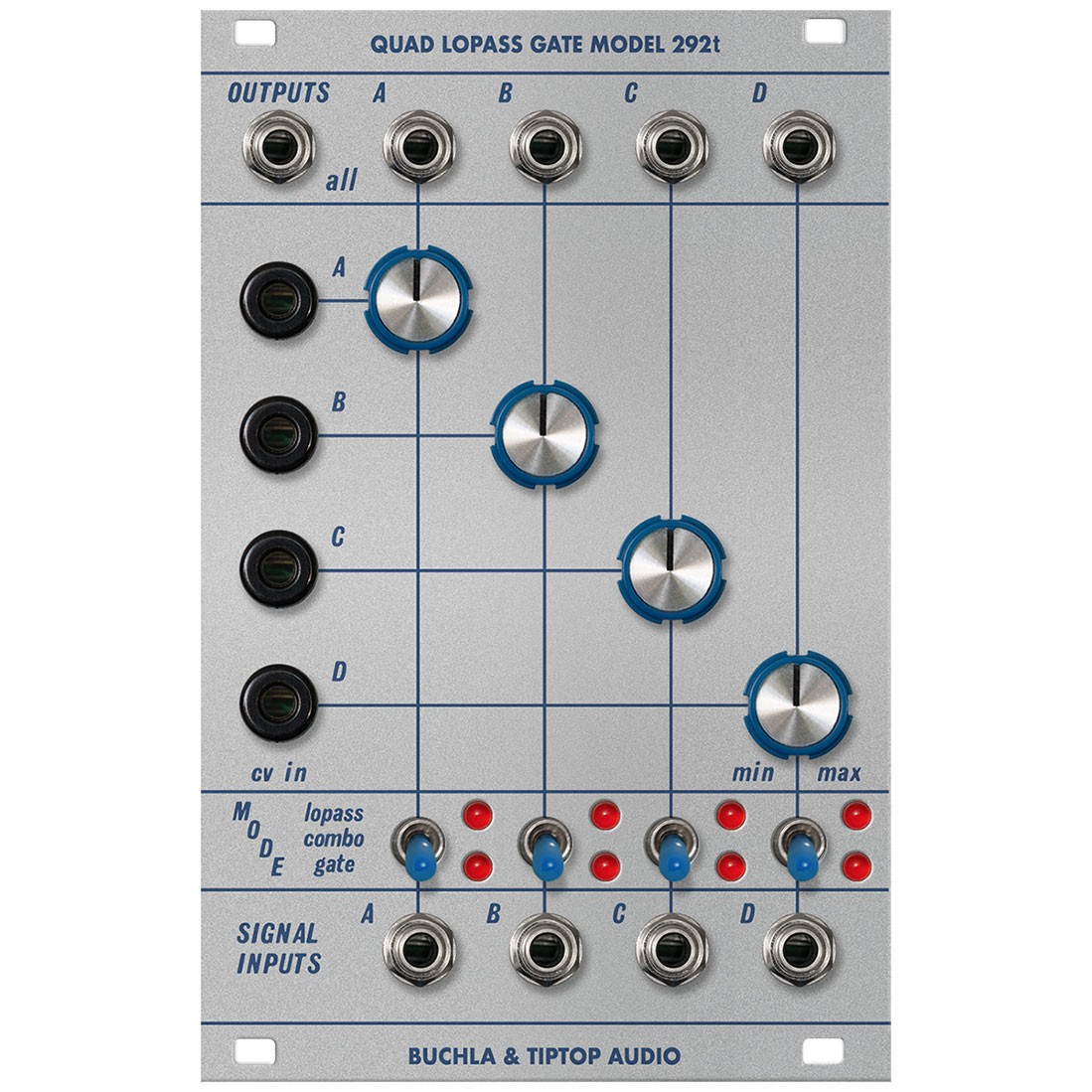 Аудиомодуль Tiptop Audio Buchla 292t Quad Lopass Gate демонстрационная версия 61290₽