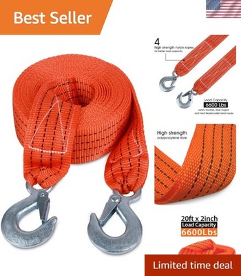Versatile 2in x 20ft Recovery Strap for Cars, Trucks & Vans   High Visibility