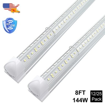 8FT Led Shop Lights 144W T8 Integrated Led Tube Light Bulbs 8 Foot 6500K NO RF