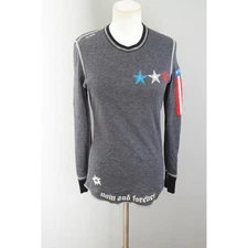 Alp N Rock Small? Gray Long Sleeve Ski USA Graphic Shirt Top