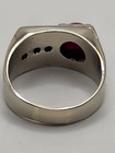 Mens 14k Solid White Gold Star Ruby Diamond Accent Pinky Ring Size 6.25 — photo 7