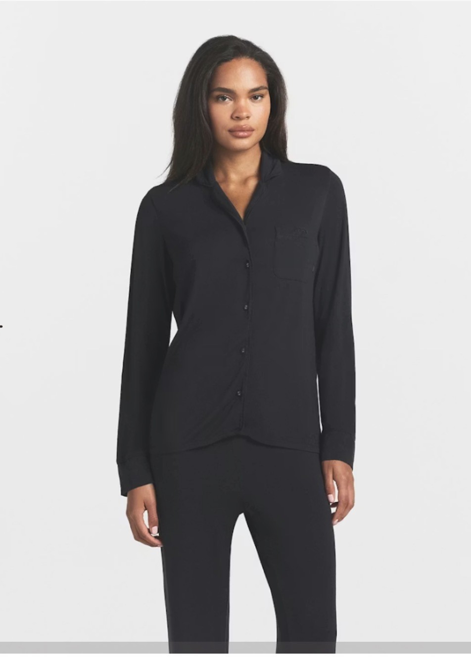 @ SKIMS SLEEP LONG SLEEVE BUTTON UP TOP ONLY ONYX Large