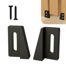 Jamb Mounted Pocket Door Bottom Guide Bracket - 1 Pair Black Black