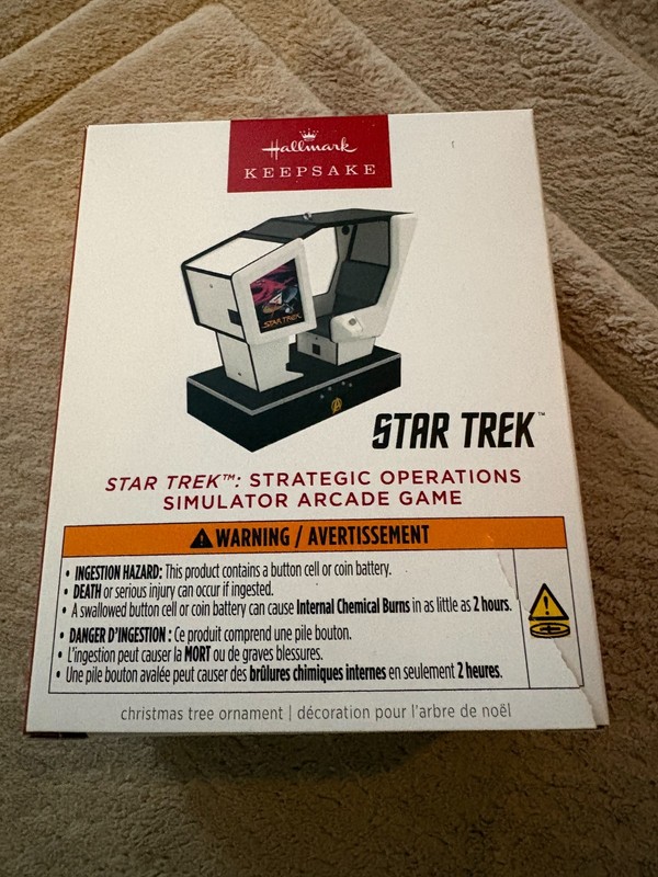 STAR TREK Strategic Operations Arcade Game 2025 Keepsake Ornament NEW NIB