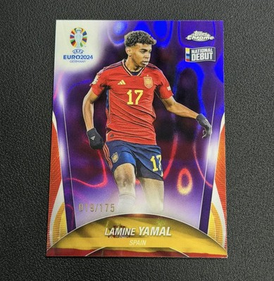 2024 Topps Chrome Euro Debut Lamine Yamal RC Rookie 019/175 Jersey Number ST50
