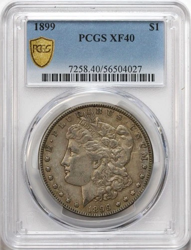 1899 $1 Morgan Silver Dollar PCGS XF40 - Toned - Nice Color - Low Mintage Date