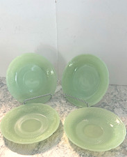 4x Vintage 1940s/50s Fire King Alice Pattern Jadeite 6" Saucers