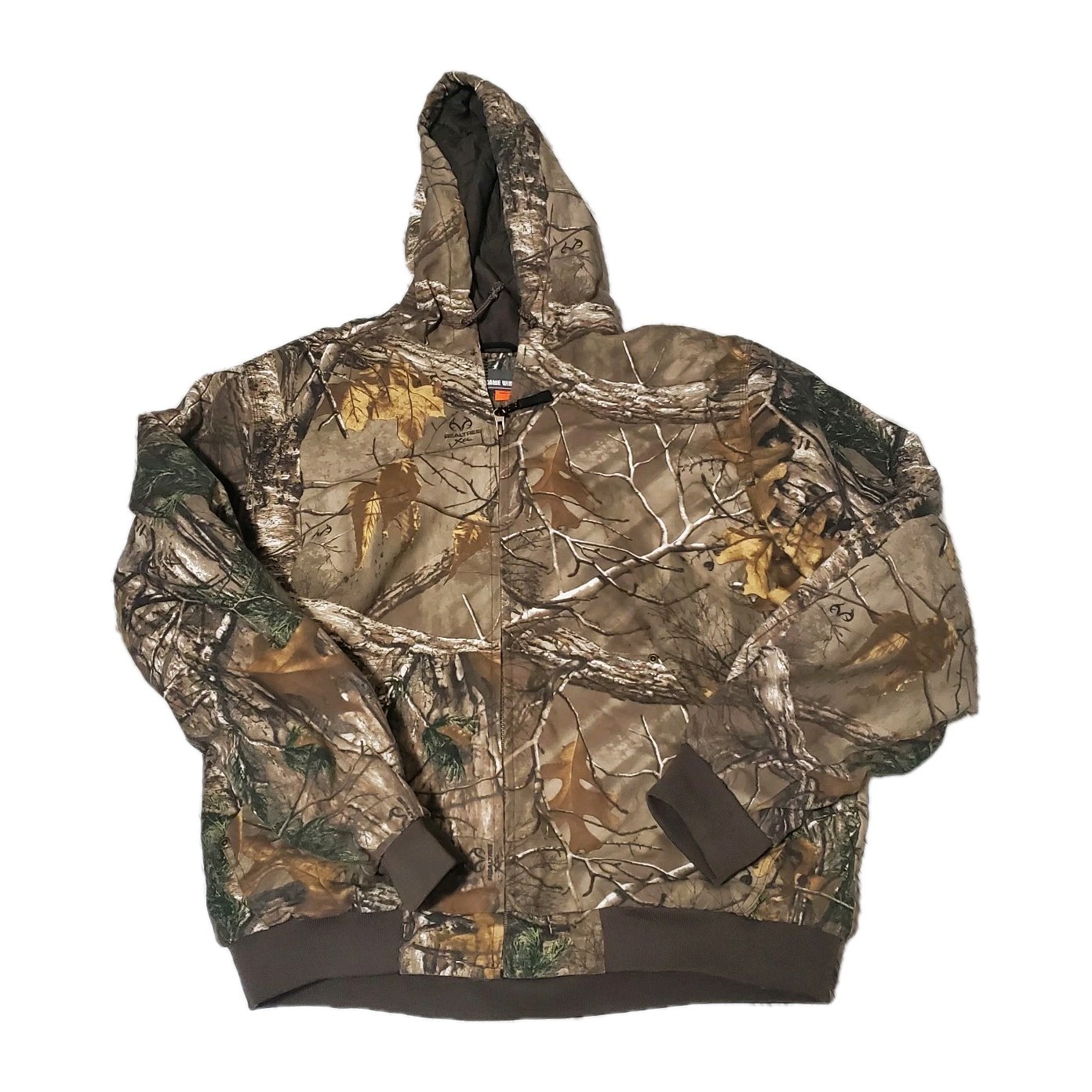 Game Winner Mens Camo Jacket Size Large Real Tree Insulated Hooded Hunting 