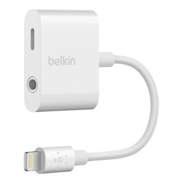 Belkin F8J212BTWHT 3.5 MM AUDIO+CHARGE 4in Wht RockStar, White, 3.5mm, Light ~E~