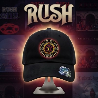 RUSH  FIFTY SOMETHING TOUR    DAD HAT SNAPBACK BLACK WITH CHARM 