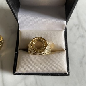 Authentic VTG Gold Plated Coin Ring Mounting Setting SZ 9.75