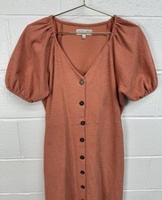 Madewell Texture & Thread Puff-Sleeve Button From Dress / Sweet Dahlia / Small