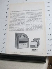 magazine ad 1970 SATTLEY money handling coin currency counting machine Detroit