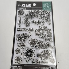 Bold Flowers Flower Clear Stamp Set by Hero Arts CM711 NEW