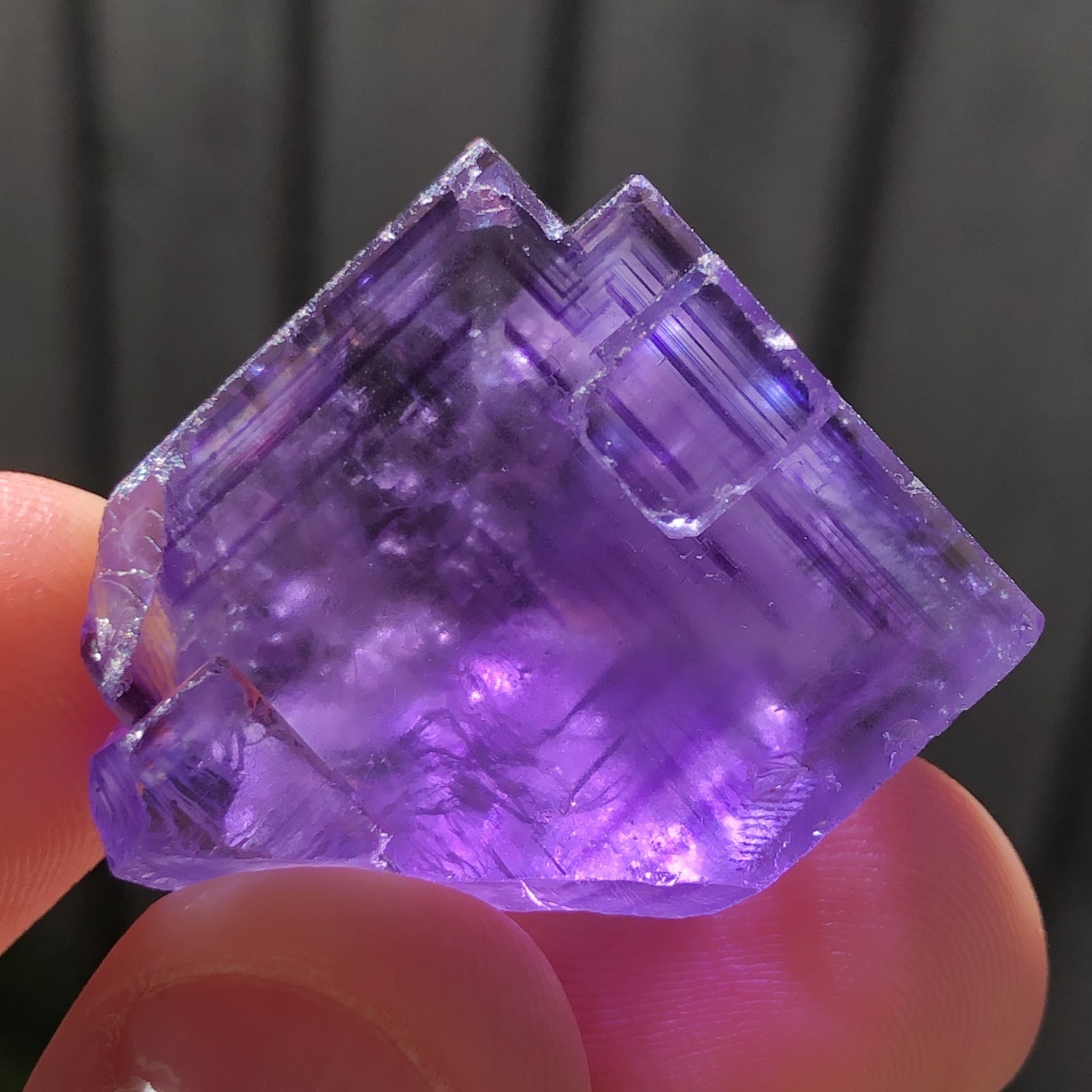 3.5cm Purple Fluorite Crystal Specimen from Berbes Spain
