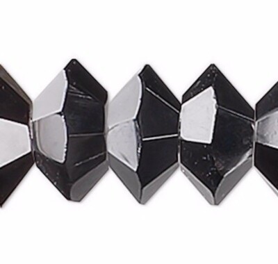Black Crystals 16 Facets 6x3mm Faceted Disc Beads 1 Std(110) *