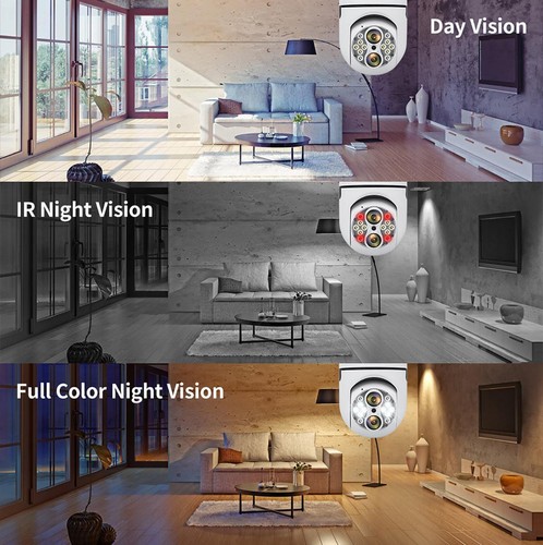 Smart Bulb Camera Dual Lens HD 10X Zoom WiFi Voice Intercom Night Vision 360 AU - Picture 9 of 18