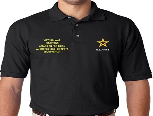 FOB-4/CCN MACV SOG*8/23/1968*VIETNAM WAR* EMBROIDERED POLO.OFFICIALLY LICENSED - product listing photo