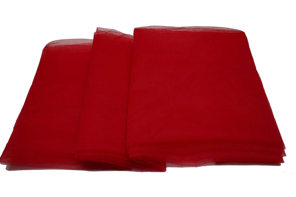 Red Net Fabric Plain Net 44/45" Width, for dresses , Craft, 1 YARD - Image 3 of 3