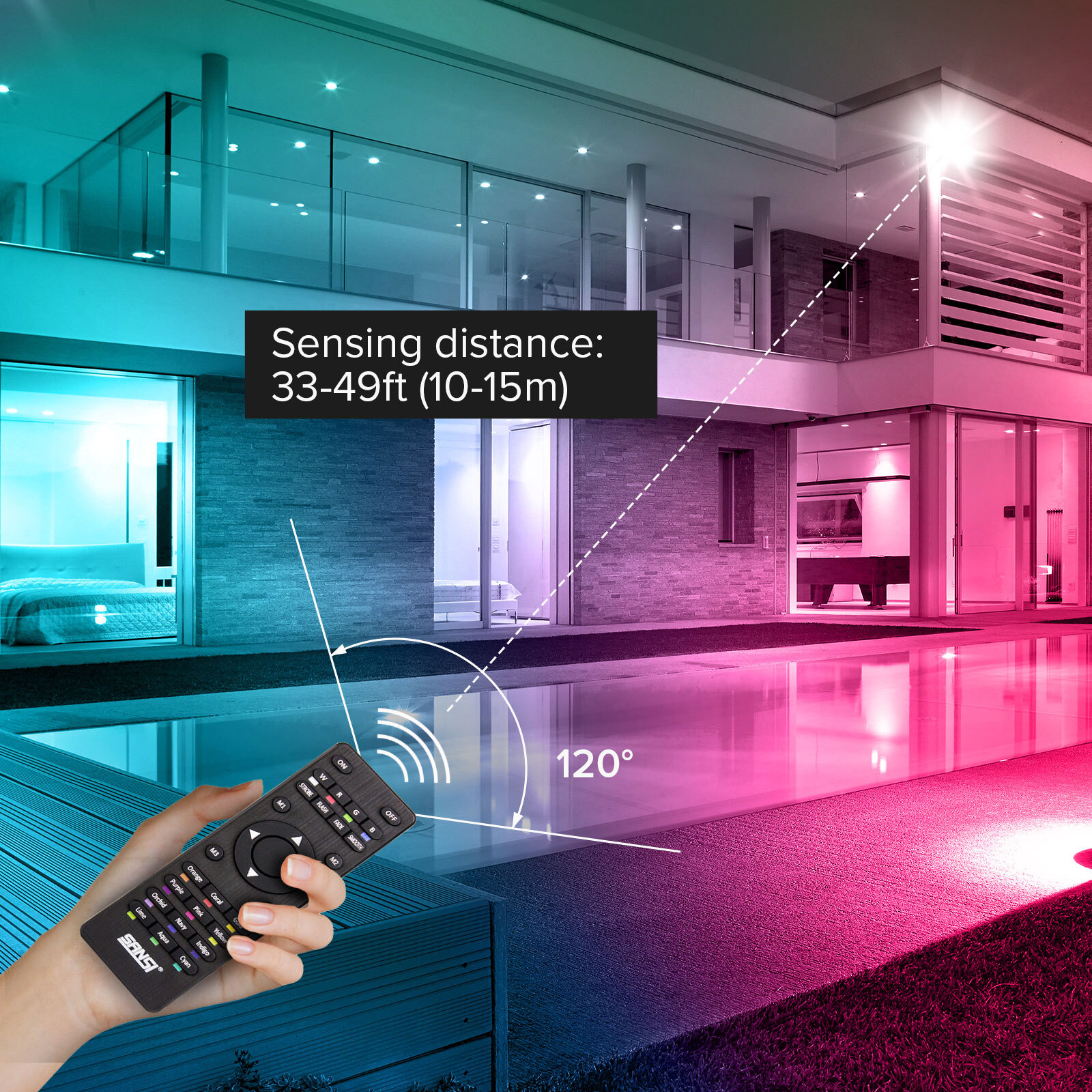 LED Flood Light 30W=200W Muticolor Outdoor Tree Decoration Area Party RGB Light