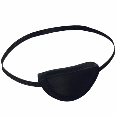 BLACK FABRIC MEDICAL EYEPATCH Washable Flexible Eye Patch Protection ...