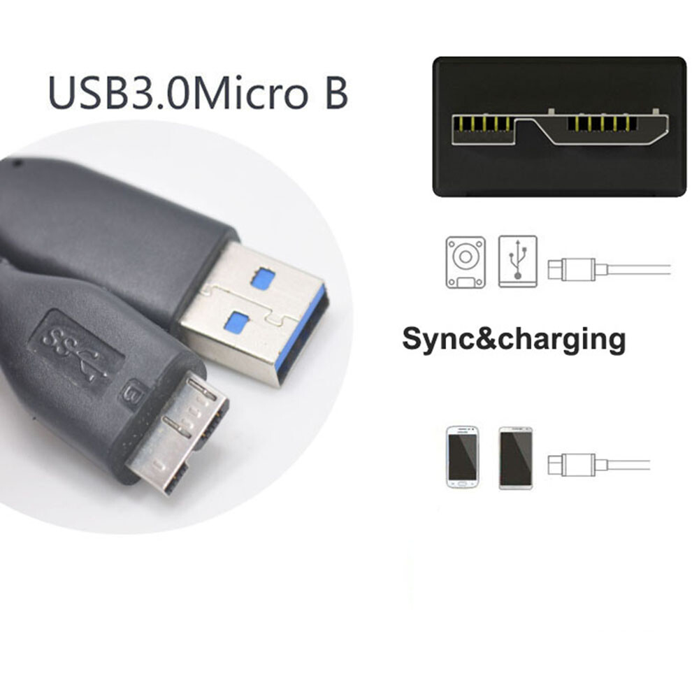 WD My Passport Cable 0.5 Meter USB 3.0 To Micro-B Cable – Fast Data & Charging For WD My Passport External HDD (Blue) Usb 3.0 Cable - Foto 4