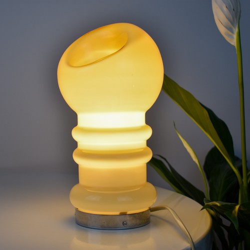 Rare Vtg Space Age Table Lamp Ashtray 70s Dragan Drobnjak Blown Glass Yugoslavia - Picture 2 of 14