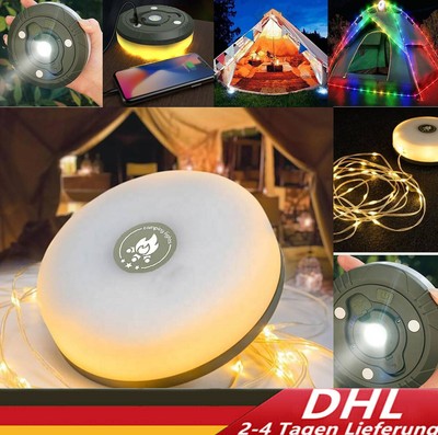 Multifunktion LED Camping Lichterkette USB Aufwahrung Leuchte Magnet Tragbare