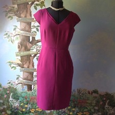 Calvin Klein Pink Magenta Cap Sleeve Lined Side Pockets Women Dress