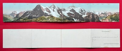 Folding Postcard Switzerland around 1920 Bernese Alps Eiger, Mönch, Jungfrau, Grosshorn (150008