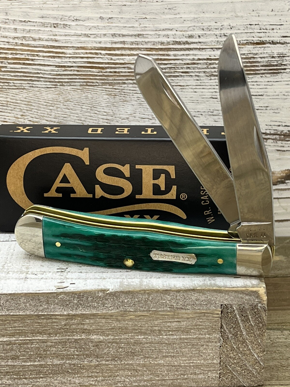 Case xx Jade Bone Kinfolk Jig Trapper Stainless Pocket Knife 48940 eBay