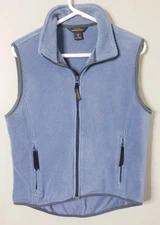 WOOLRICH Women's Medium Soft Polar Fleece Vest Layer Blue Full Zipper 