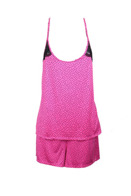 Linea Donatella Pink Retro Punkte Spitze Racerback Cami M