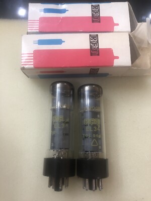 RFT EL34 6CA7 O Getter, NOS Tested Matched Pair