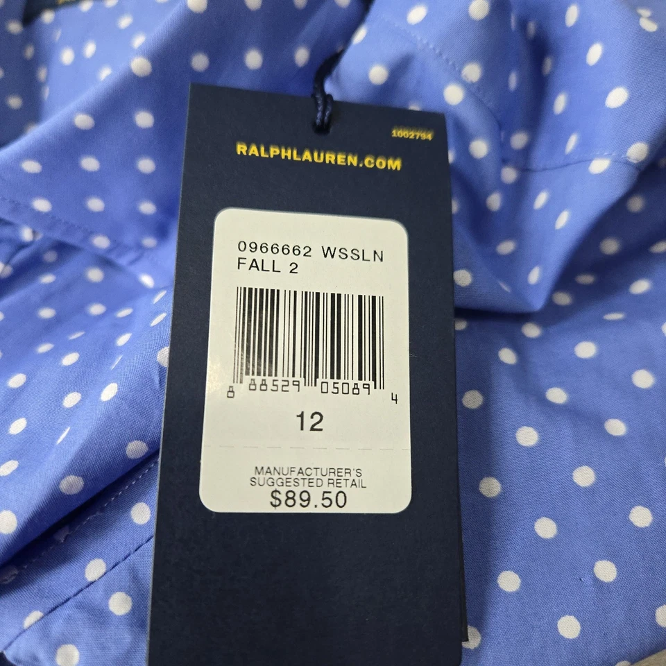 Blusa polo de golf Ralph Lauren para mujer 100 % algodón Pima azul talla 12 Foto 3 de 4